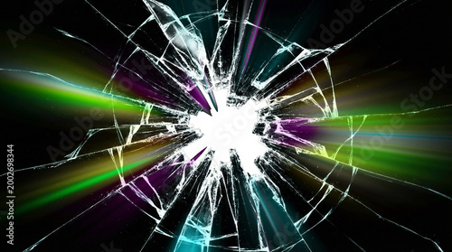 Shattered Spectrum Prismatic Light Through Broken Glass