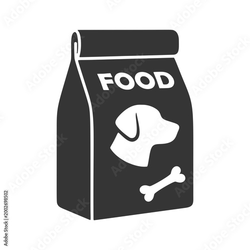 シンプルなドッグフードのシルエットアイコン