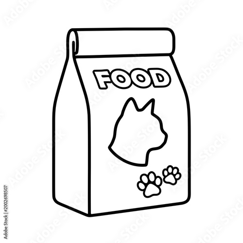 シンプルなキャットフードのラインアイコン