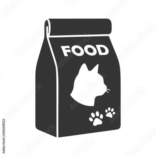 シンプルなキャットフードのシルエットアイコン
