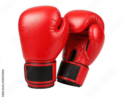 Red boxing gloves on transparent background