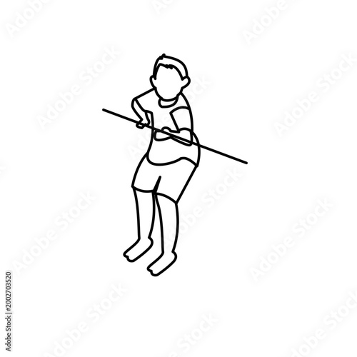 Strong Teamwork Tug of War Vector Illustration for Business Competition Concept