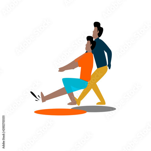 Strong Teamwork Tug of War Vector Illustration for Business Competition Concept