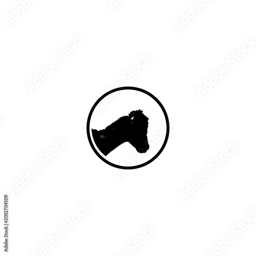 Goat Head Circular Emblem Vector: Minimalist Livestock Silhouette Logo in Round Frame