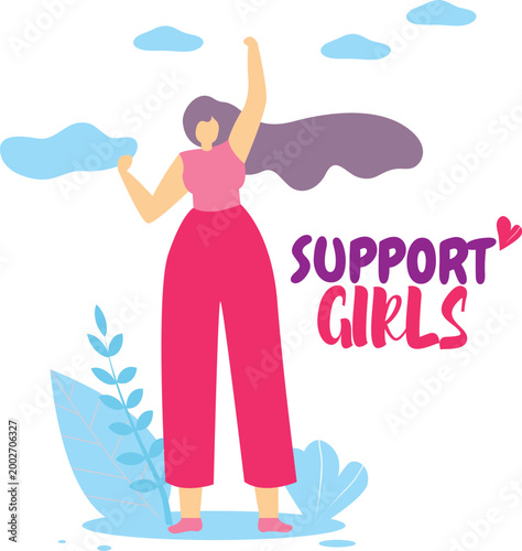 Modern Female Empowerment and Leadership Website Illustration