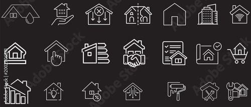 Home Icon Set: A comprehensive collection of meticulously crafted house icons, representing various facets of homeownership and real estate concepts. png