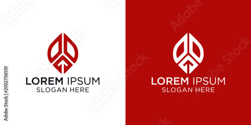 Elegant logo design featuring a leaf symbol with a modern twist, perfect for businesses seeking a professional brand identity