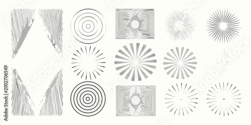 abstract geometric patterns black and white op art designs on white background