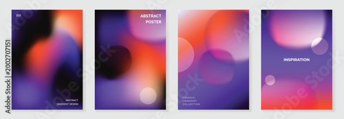 Canvastavla Modern gradient poster background vector set