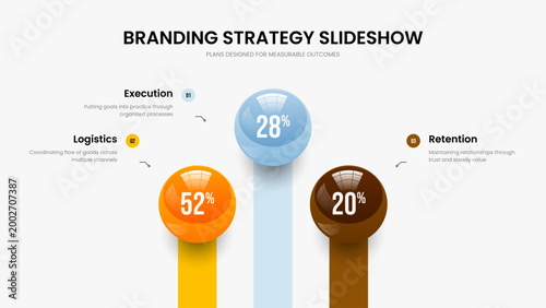 Enterprise Insight 3 Option Infographic Frame Layout. Company Overview Three Step Diagram Presentation Design. Project Growth Slideshow Template Vector Illustration.