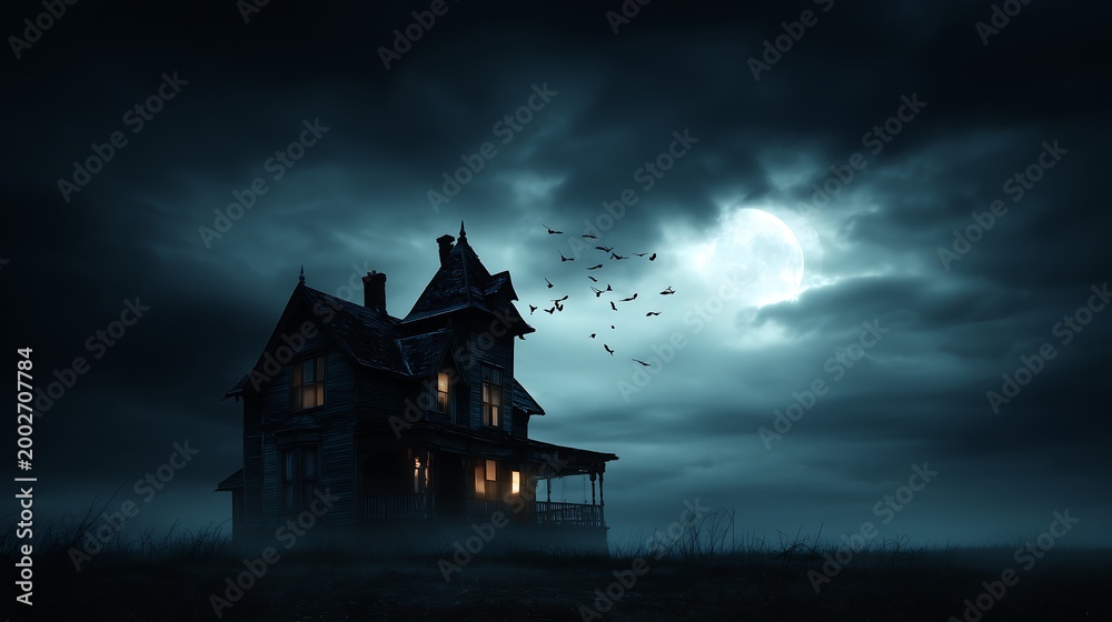 Obraz premium haunted house in the woods