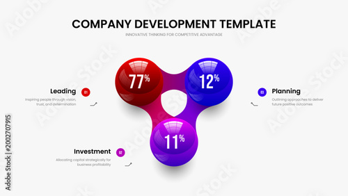 Consulting Strategy 3 Step Diagram Slideshow Template. Financial Forecast Slide Design Vector Illustration. Company Proposal Three Option Infographic Frame Layout.