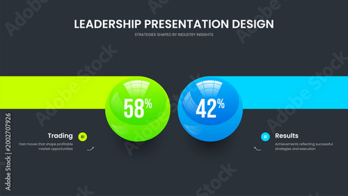 Elegant Innovation 2 Step Chart Slide Layout. Colorful Introduction Slideshow Template Vector Illustration. Service Analysis Two Option Graph Presentation Design.