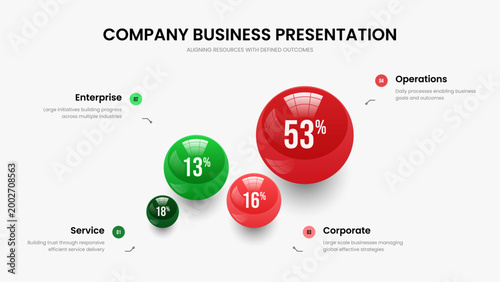 Company Insight 4 Element Infographic Slideshow Template. Sales Briefing Slide Design Vector Illustration. Minimal Analysis Four Option Diagram Presentation Layout.