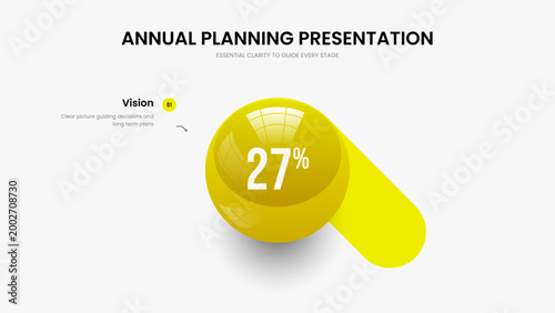 Educational Plan One Element Graph Presentation Template. Elegant Review Slide Layout Vector Illustration. Advertising Planning 1 Option Infographic Slideshow Design.