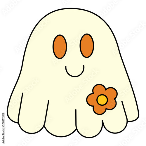 Ghost with Orange Flower