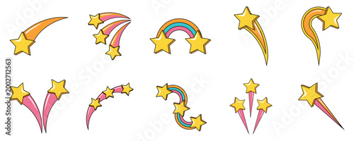 Cute Cartoon Shooting Star Elements