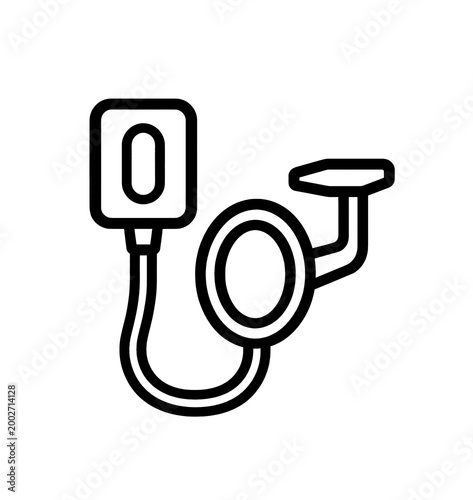 Dental X Ray Sensor Holder Line Icon | Intraoral Positioning Device Radiology Tool
