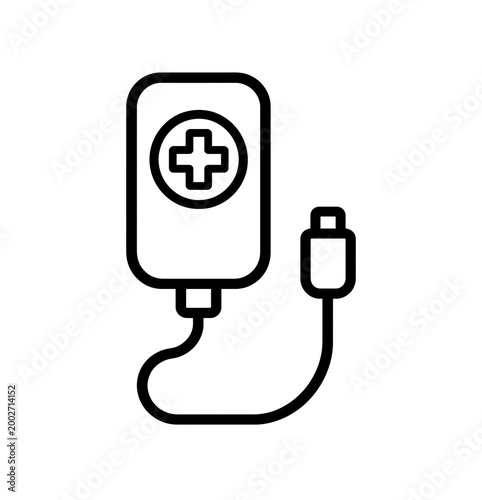 Nurse Call Button Line Icon | Patient Call System Hospital Emergency Device
