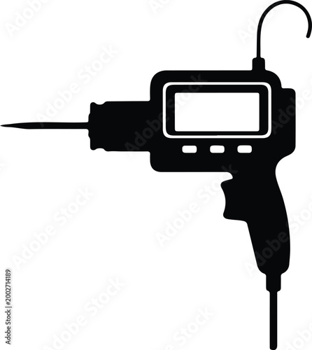 Silhouette digital measuring tool with probe and display vector design