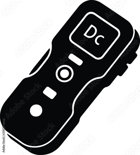 Silhouette digital multimeter device measuring DC current vector design