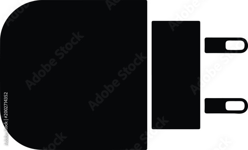 Silhouette electrical power plug flat icon vector design