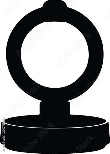 Silhouette magnifying glass with stand icon vector design