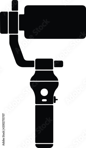 Silhouette modern camera gimbal stabilizer vector design