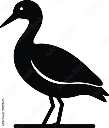 Silhouette minimalist water bird icon logo vector design