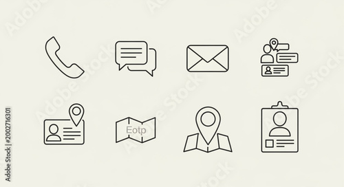 Collection of business communication icons.