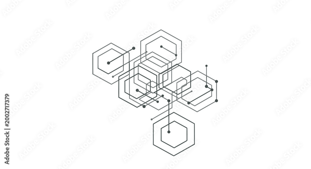 Obraz premium Abstract geometric shapes, including triangles, cubes, and polyhedra, floating in a minimalist white digital space with a grid, perfect for technology and science backgrounds.