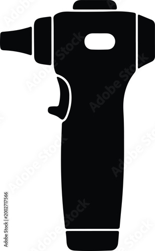 Silhouette otoscope medical device healthcare icon illustration vector design