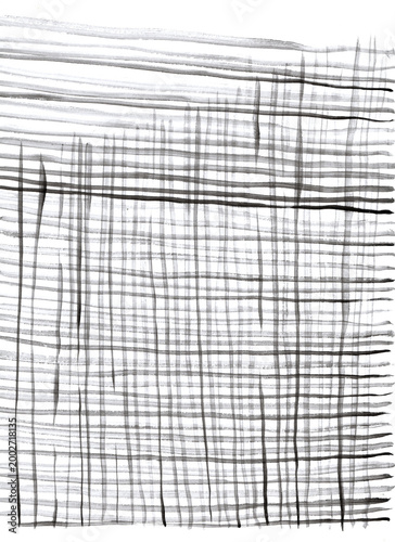 Original Hand Drawn Ink Crosshatch Texture with Minimalist Grid Pattern