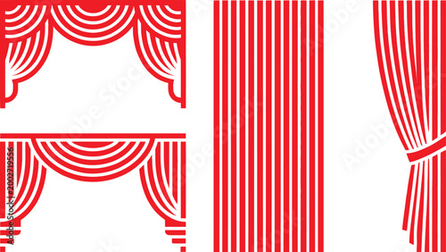 Red and white striped curtains and drapes