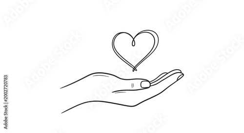 Human Hands Holding a Red Heart Symbol of Love and Care