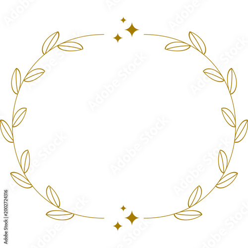 Minimal Gold Floral Wreath Frame