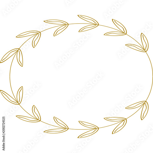 Minimal Gold Floral Wreath Frame