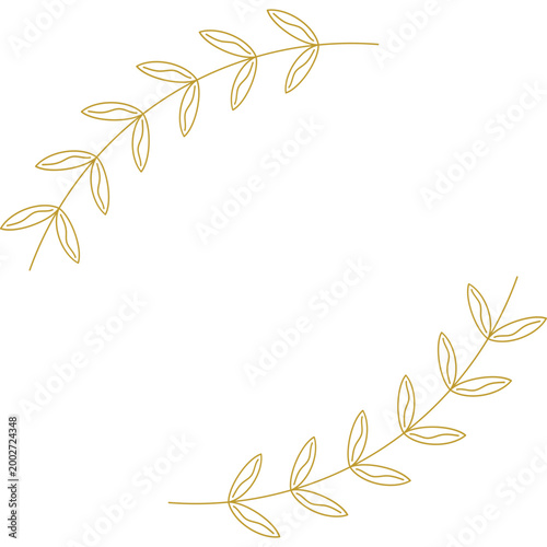 Minimal Gold Floral Wreath Frame