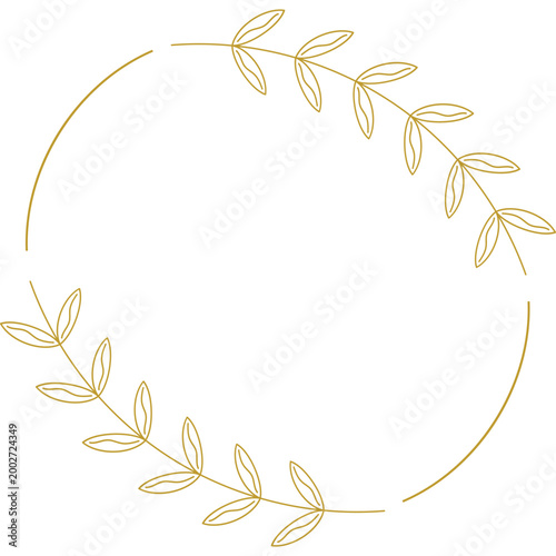 Minimal Gold Floral Wreath Frame