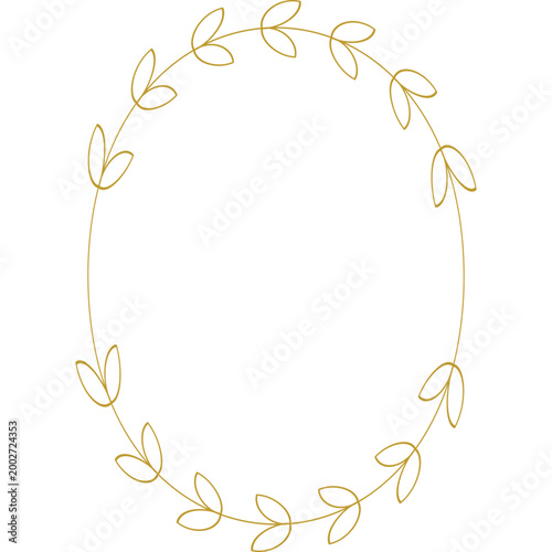 Minimal Gold Floral Wreath Frame