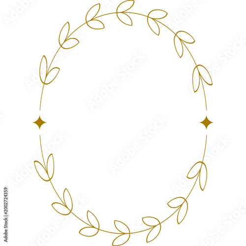Minimal Gold Floral Wreath Frame