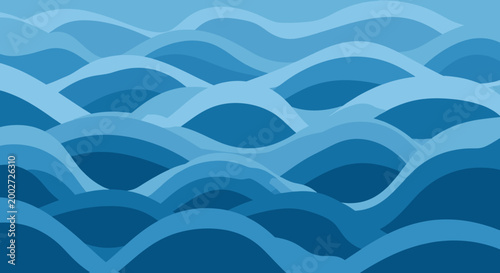 A calming abstract background of overlapping blue waves evokes a sense of fluidity and serenity, perfect for marketing materials or website design.