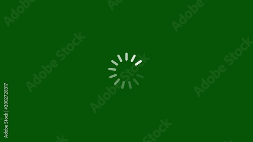 Green loading screen animation spinning wheel processing indicator waiting loader green background