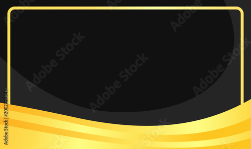 Golden frame sweep below sleek black background. Modern design invites bold visual storytelling. Ideal for luxury brand presentations or digital ads.