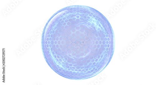 Cuadro en lienzo Energy shield sphere with glowing hexagonal grid pattern