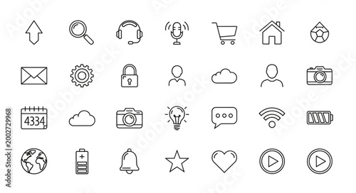 Collection of various web icons.