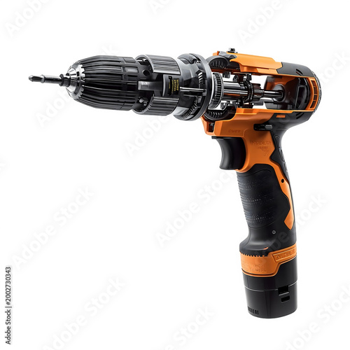 Cordless drill isolated on white background