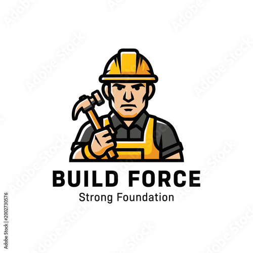 Construction worker with a hammer.