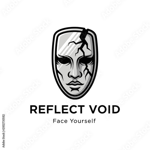 Cracked face mask with broken skin.