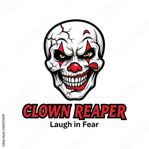 Creepy Clown Face with Red Tears.